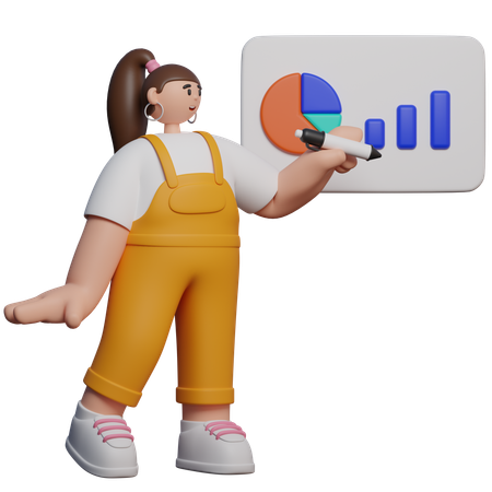 Woman Giving Board Presentation  3D Illustration