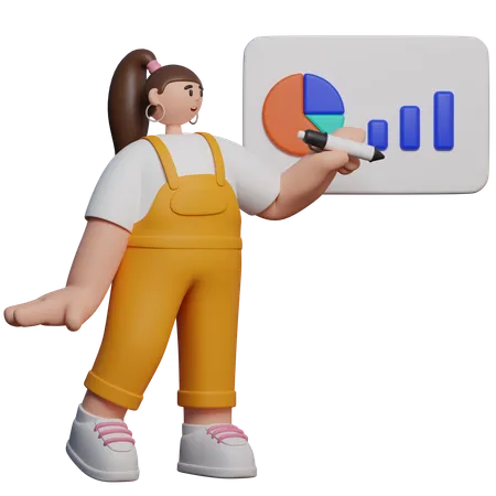 Woman Giving Board Presentation  3D Illustration