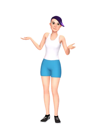 Woman giving expression  3D Illustration