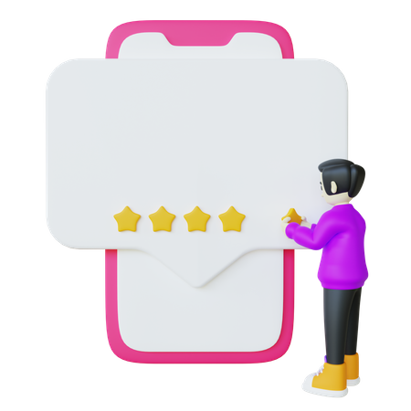 Woman Giving Five Stars Review  3D Icon