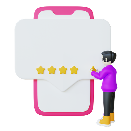 Woman Giving Five Stars Review 3D Illustration