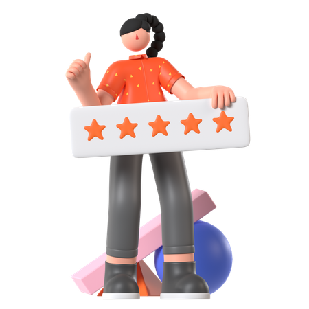 Woman Giving Rating  3D Illustration