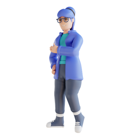 Woman giving standing pose  3D Icon