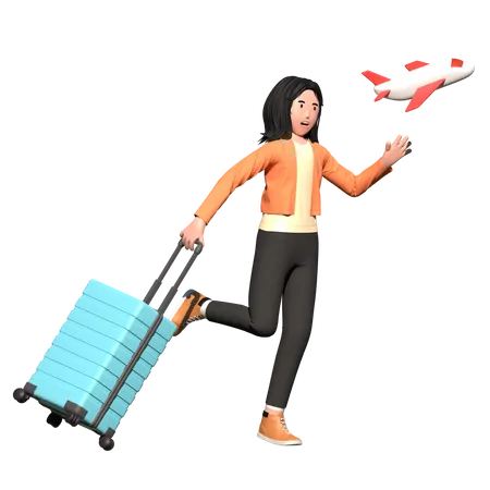 Woman going on a vacation  3D Illustration