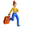 going on holiday 3d illustration