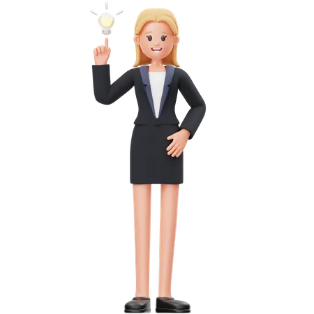 Woman Good Idea  3D Illustration