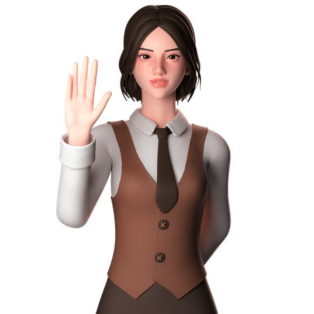 Woman Hands Are Raised Up  3D Icon