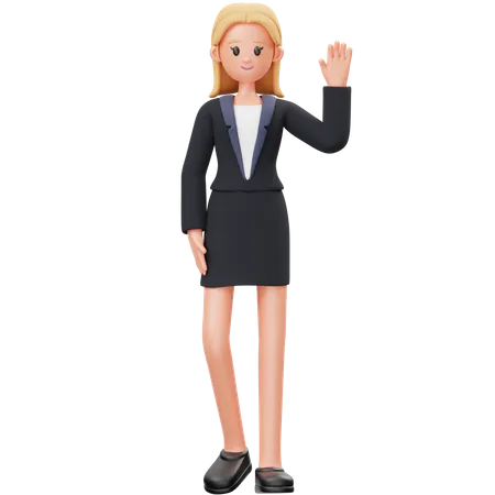 Woman Hands Up  3D Illustration