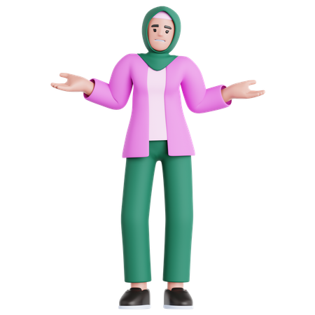 Woman Have No Idea  3D Illustration