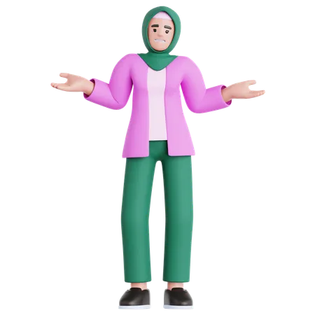 Woman Have No Idea  3D Illustration