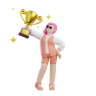 girl holding trophy emoji 3d