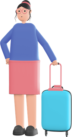 Woman holding bag  3D Illustration