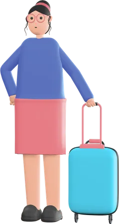 Woman holding bag  3D Illustration