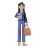 Woman Holding Books And Bag