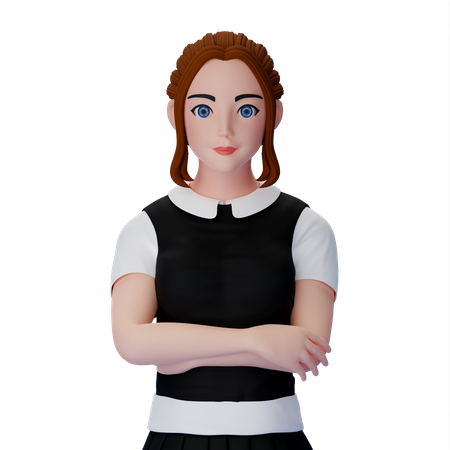Woman In Serious Pose  3D Illustration