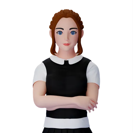 Woman In Serious Pose  3D Illustration