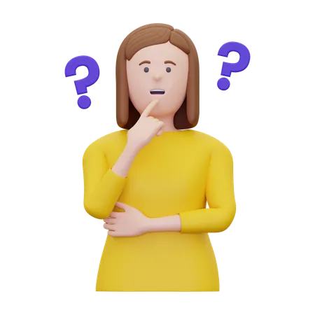 Woman Is Asking A Question  3D Illustration