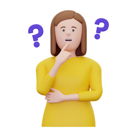 Woman Is Asking A Question  3D Illustration
