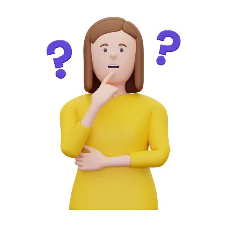 Woman Is Asking A Question  3D Illustration
