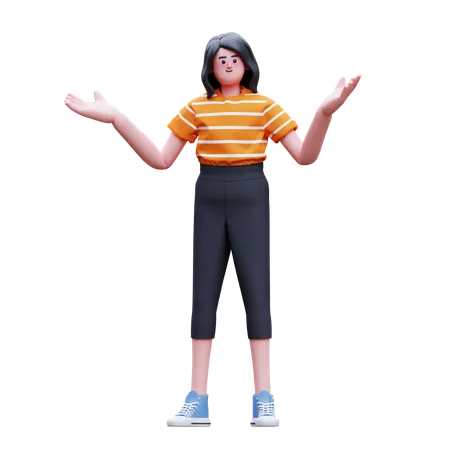 Woman is confused  3D Illustration