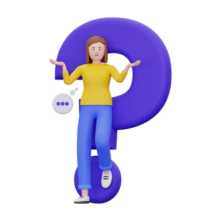 Woman Is Confused  3D Icon