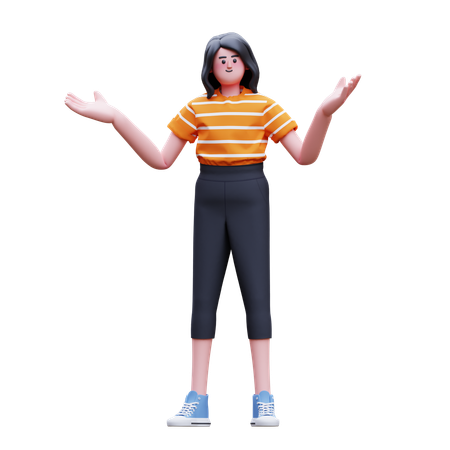 Woman is confused  3D Illustration