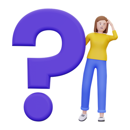 Woman Is Confused  3D Illustration
