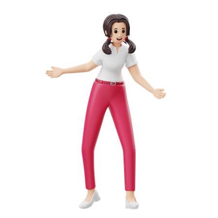 Woman Is Dancing  3D Illustration