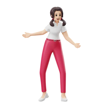 Woman Is Dancing  3D Illustration