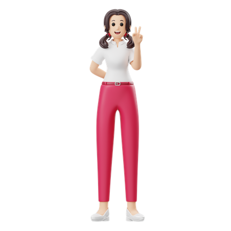 Woman Is Saying Hello  3D Illustration