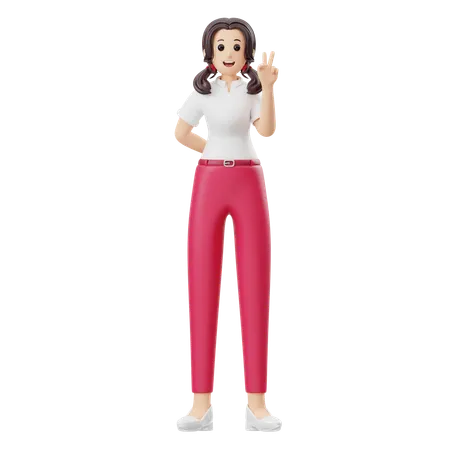 Woman Is Saying Hello  3D Illustration