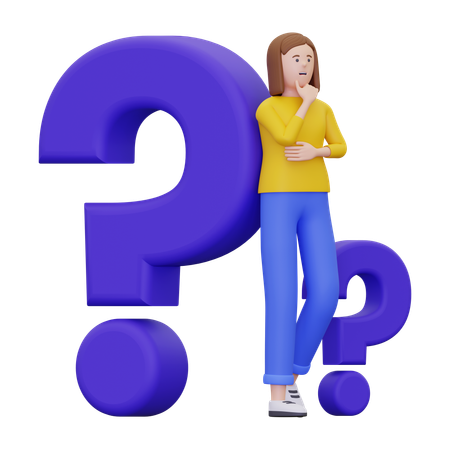 Woman Is Thinking About Something  3D Icon