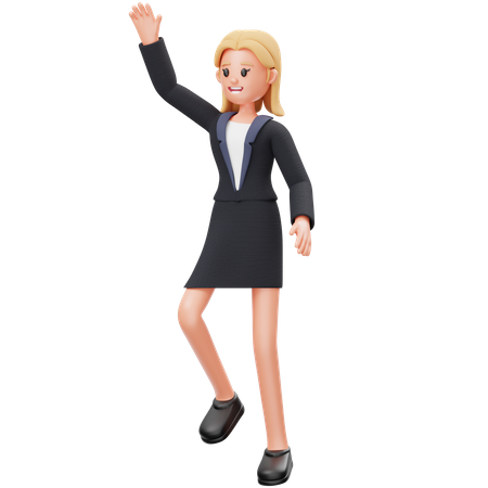 Woman Jumping  3D Icon