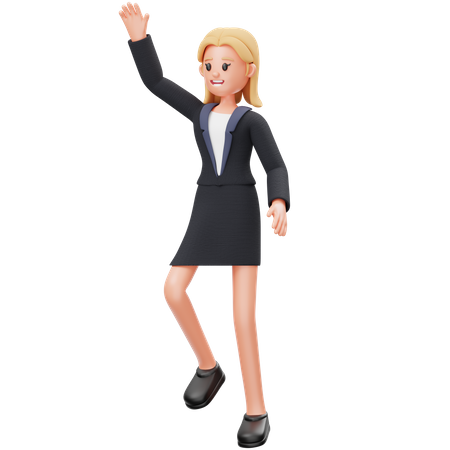 Woman Jumping  3D Illustration