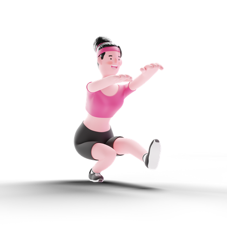 Woman Leg Exercise  3D Icon