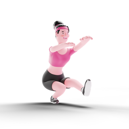 Woman Leg Exercise  3D Illustration