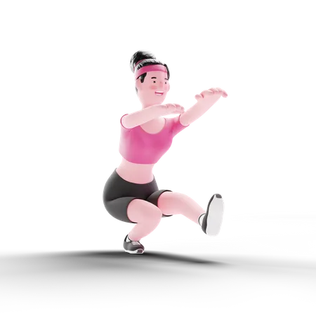 Woman Leg Exercise  3D Illustration