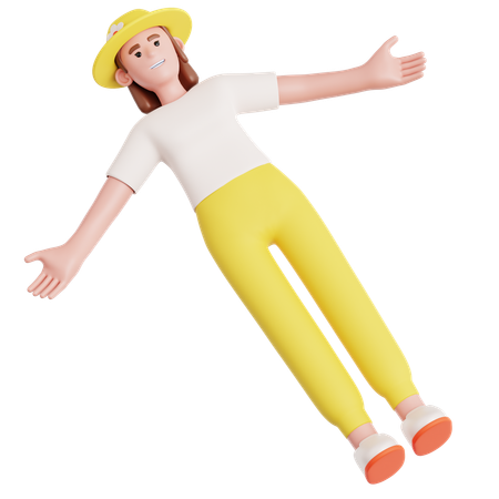 Woman Lying Around  3D Icon