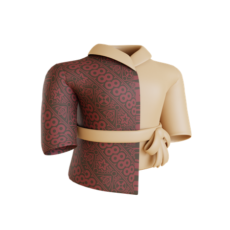 Woman Modern Batik Suit  3D Icon