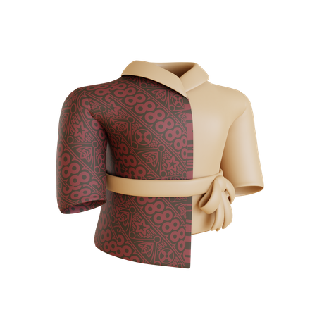 Woman Modern Batik Suit  3D Icon