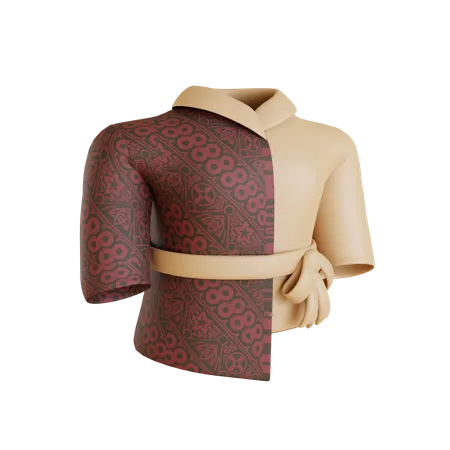 Woman Modern Batik Suit  3D Icon