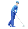 Woman Mopping Floor