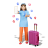travel packing 3d illustration