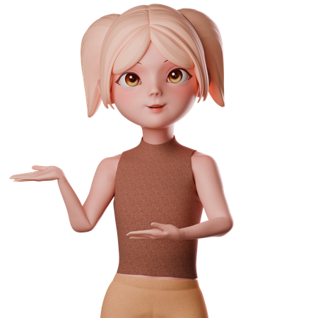 Woman Pointing  3D Illustration