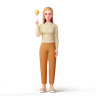 3d woman pointing illustration