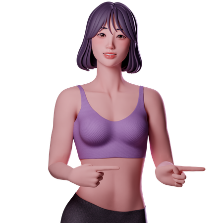 Woman Pointing Direction  3D Illustration