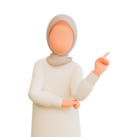 Woman Pointing Fingers 3D Illustration