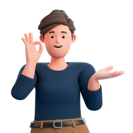 Woman Pointing Hand To Introduce Somthing  3D Illustration