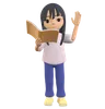 Woman Posing Holding A Book While Waving Her Hand