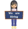Woman Posing Holding A Sign That Says We Are Hiring